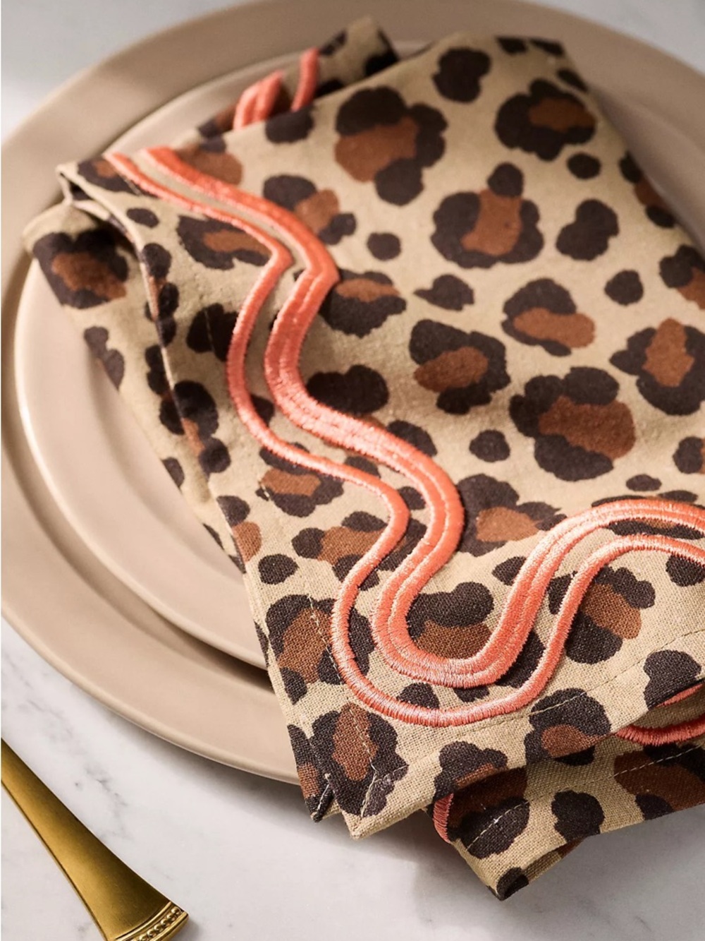 Anthropologie Madeline Napkins, Set of 2 in Leopard